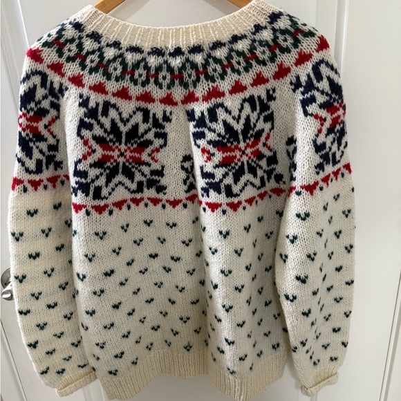 Eddie Bauer 100% Wool Fair Isle Size M Cardigan With Buttons Vintage 1990’s - Picture 3 of 7